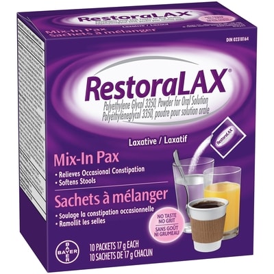 Powder Laxative, Effective Relief, No Taste, No Grit, No Gas, No Bloating, No Cramps, Convenient 10 Single Dose Sachets 2