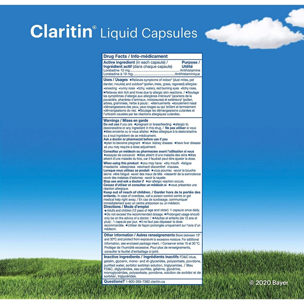 Claritin Capsules liquides Allergies, soulagement rapide et sans somnolence durant 24 heures, 10 mg
