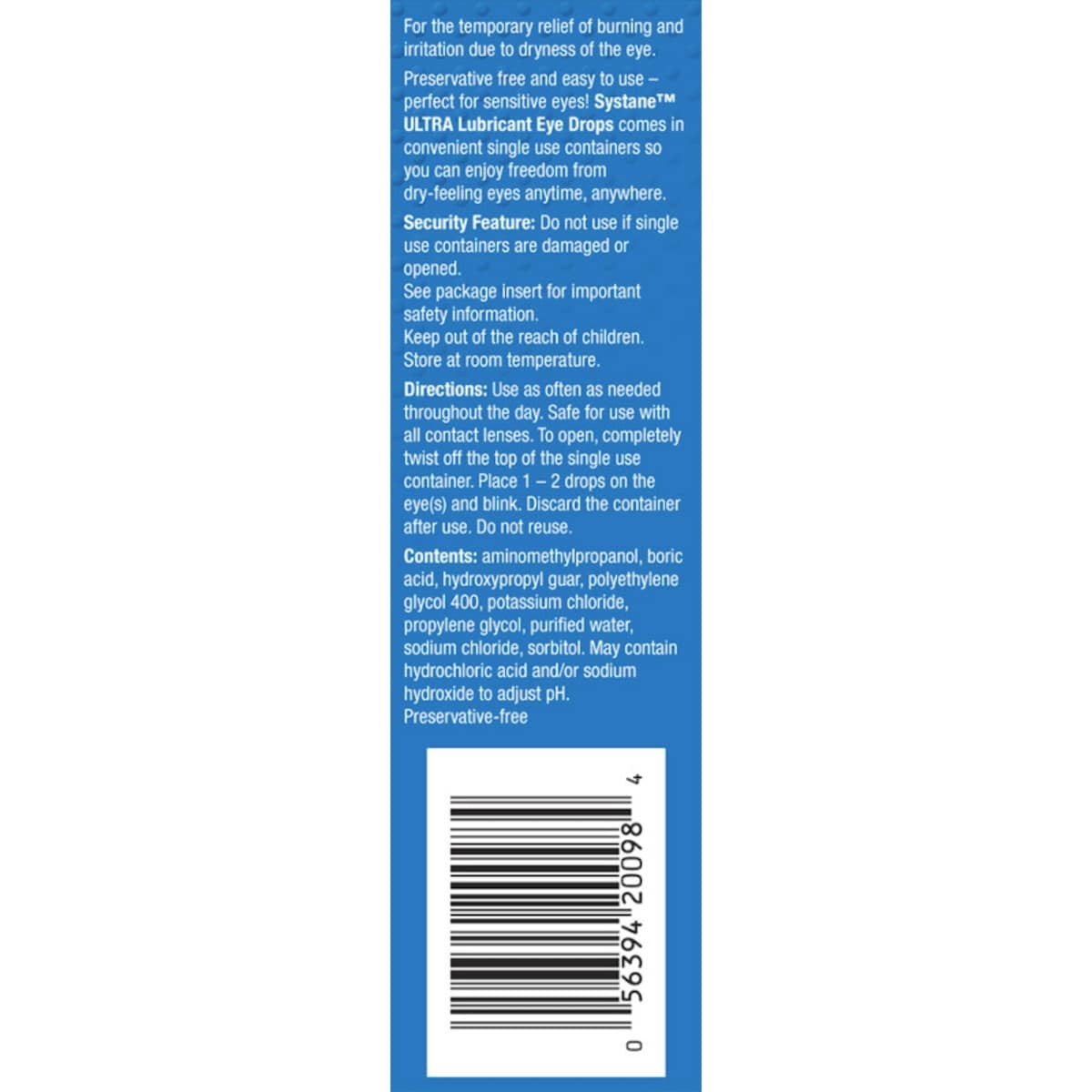 Systane® Ultra Gouttes oculaires lubrifiantes Sans agent de conservation Contenants uniservices