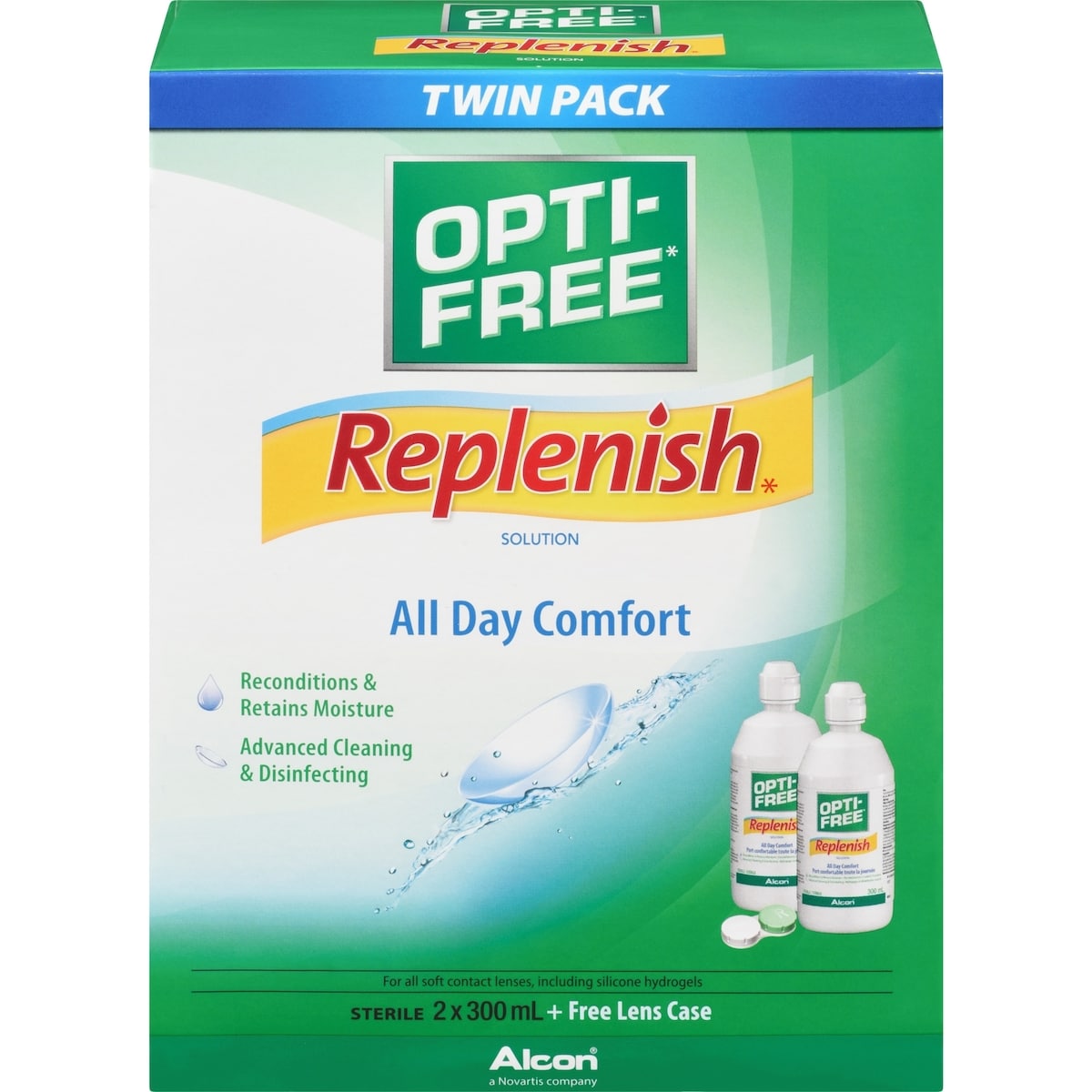 Opti-Free® RepleniSH® Solution polyvalente pour lentilles cornéennes Emballage Double