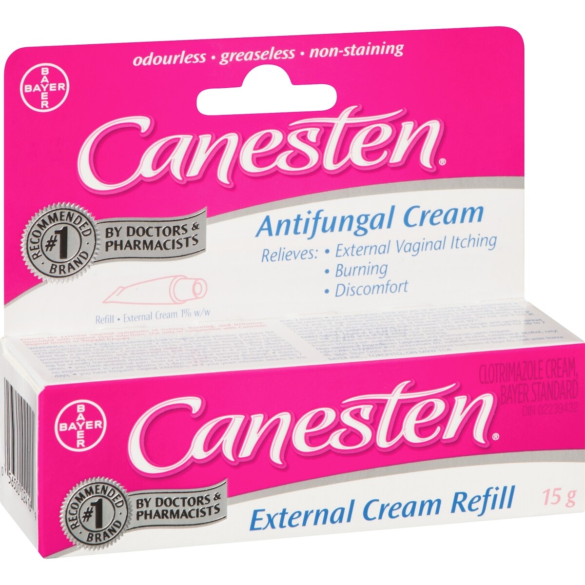 Canesten Crème antifongique externe pour les infections à levures, soulagement des démangeaisons et de la sensation de brûlure, 15 g