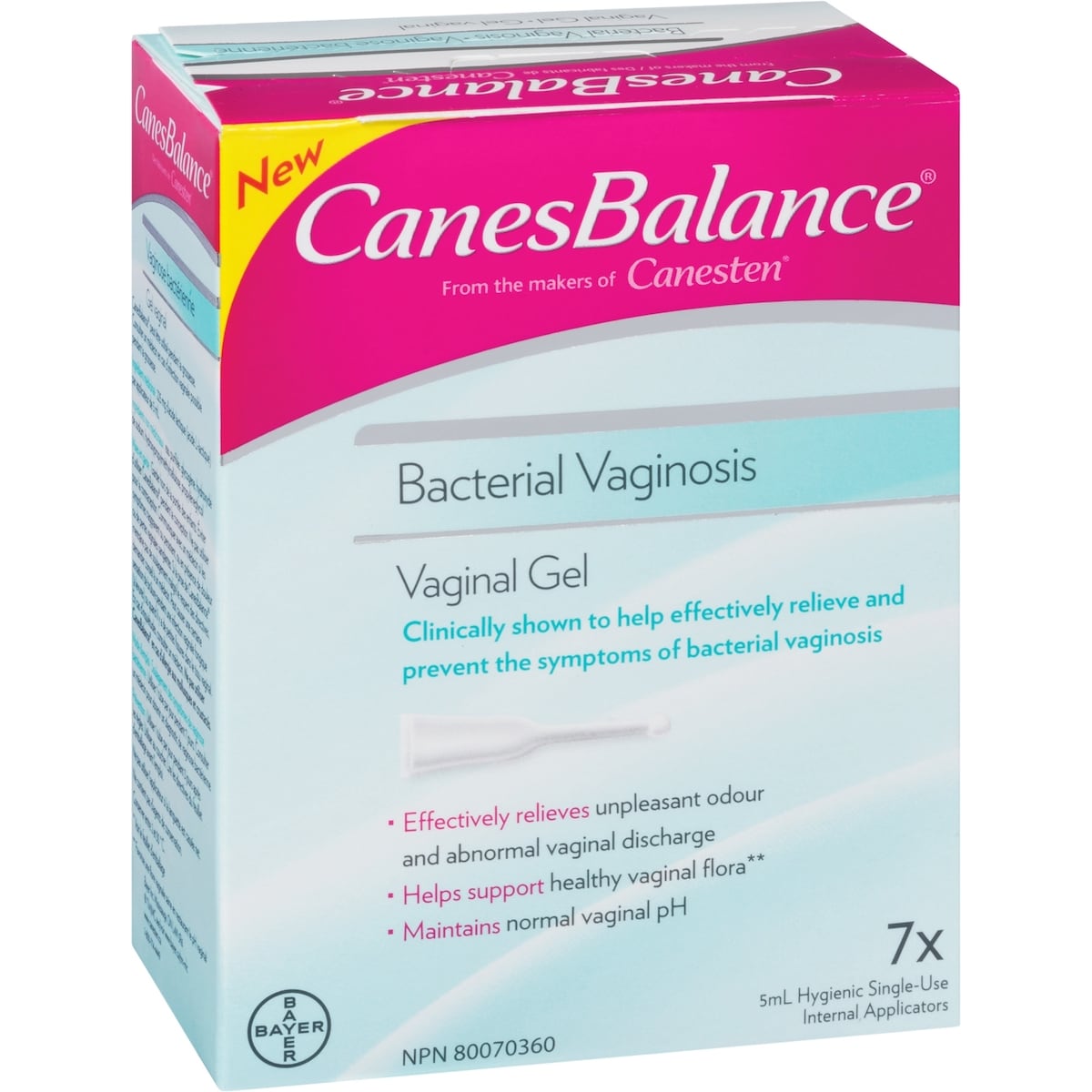 Gel vaginal CanesBalance pour traiter la vaginose bactérienne, élimination efficace des odeurs et des pertes vaginales, 7 applicateurs à usage unique