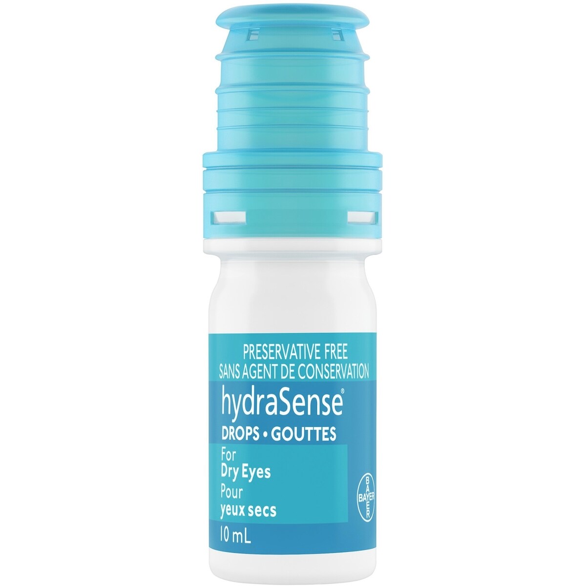 Gouttes oculaires hydraSense pour yeux secs, soulagement rapide et durable, san agent de conservation, lubrifiant de source naturelle