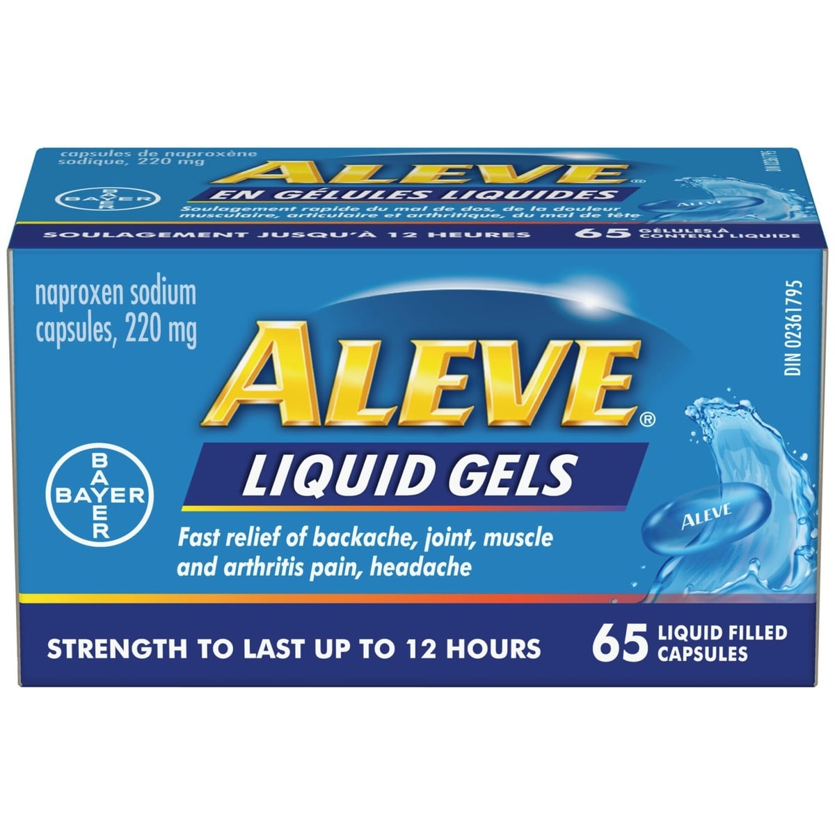 ALEVE Pain Relief Liquid Gels, Strength to Last Up to 12 Hours, Naproxen Sodium 220mg