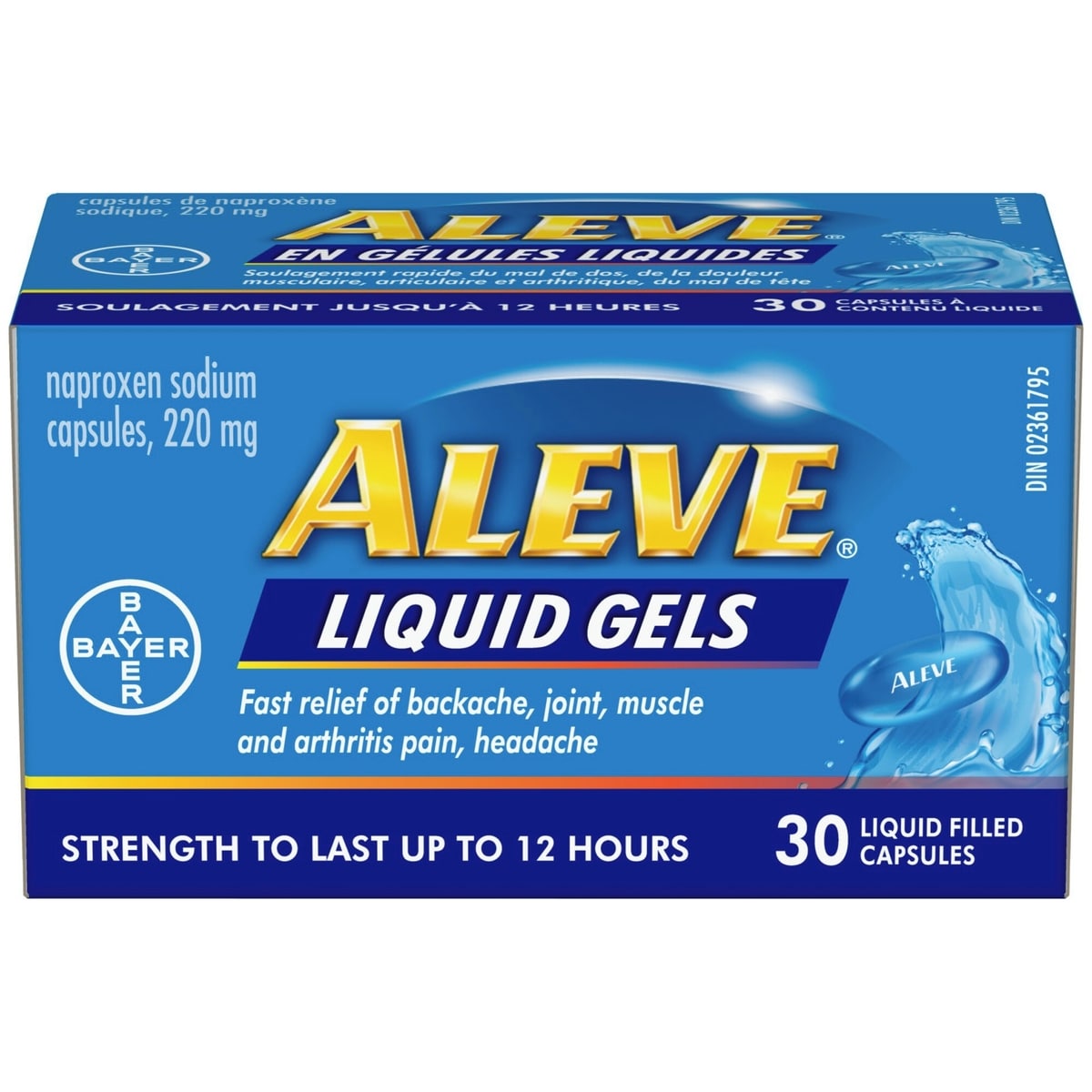 ALEVE Pain Relief Liquid Gels, Strength to Last Up to 12 Hours, Naproxen Sodium 220mg