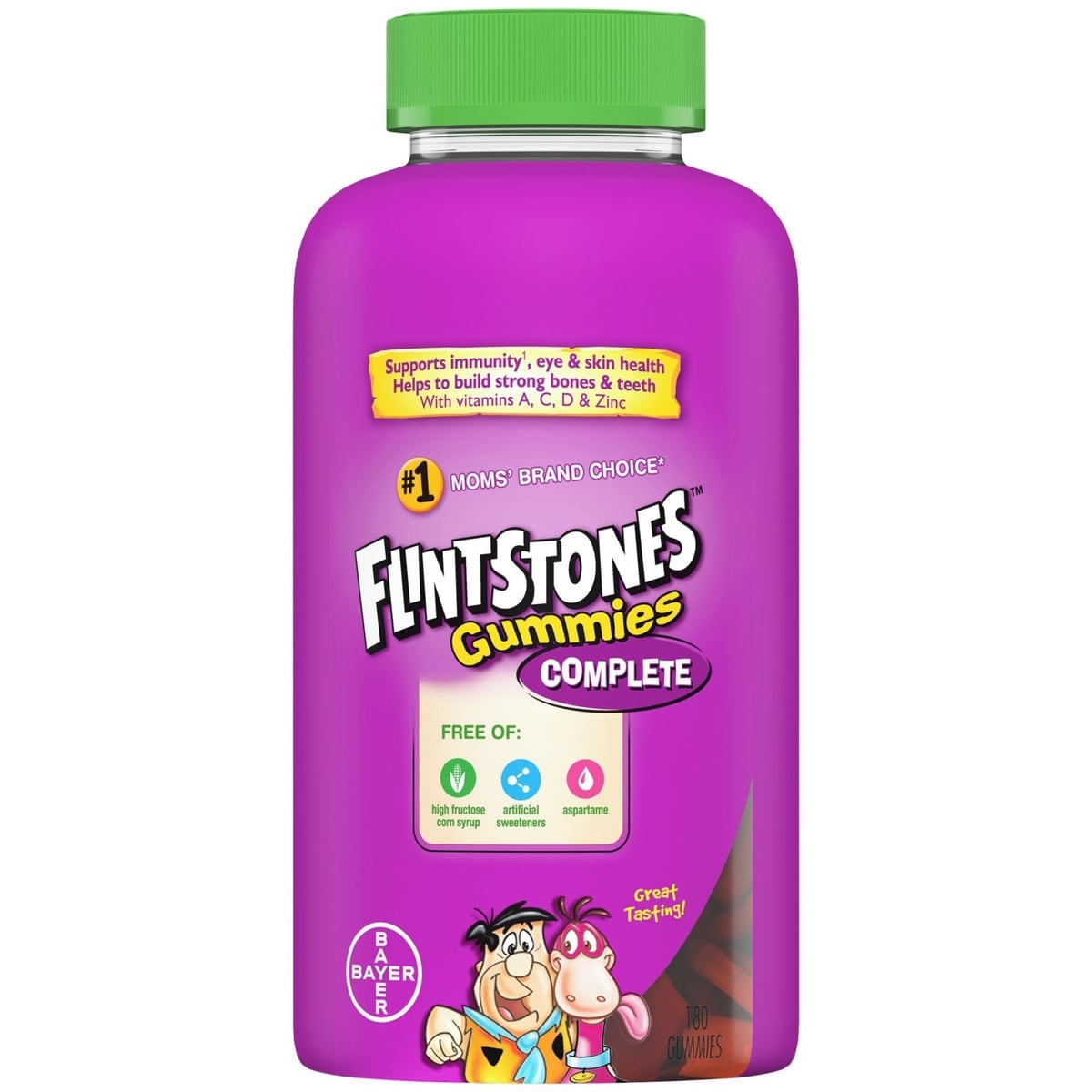 FLINTSTONES Complete Kids Multivitamin Gummies - Multivitamins for Kids, Kids Multivitamin Gummy Helps Maintain Good Health, Free of Artificial Sweeteners, Free of Aspartame, Free of Synthetic FD&C Dyes