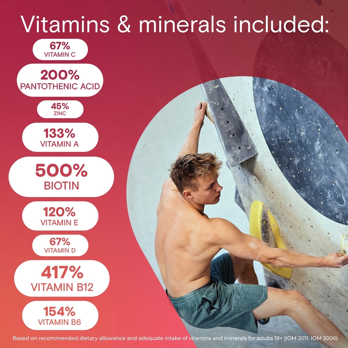 Adult Multivitamin Gummies - Daily Gummy Multivitamins For Men And Women With Vitamins A, B6, B12, C, D, E, Biotin and Zinc, Supports Immunity And Bone Health