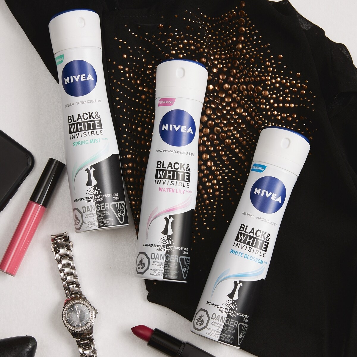 Vaporisateur à Sec NIVEA Black & White Invisible Water Lily