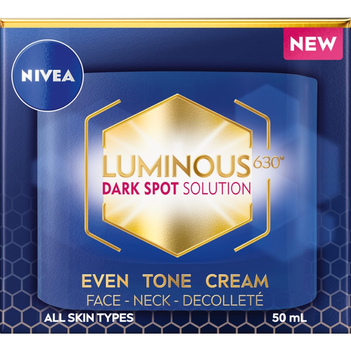 NIVEA LUMINOUS630 Dark Spot Solution Even Tone Face Cream for All Skin Types, 50mL
