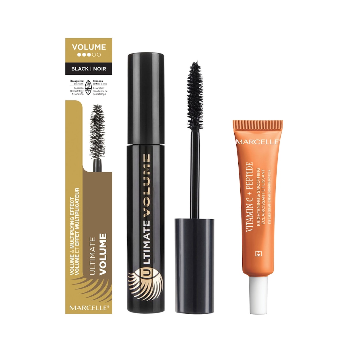 Ultimate Volume Mascara and Mini Vitamin C + Peptide Brightening and Smoothing Eye Care Cream