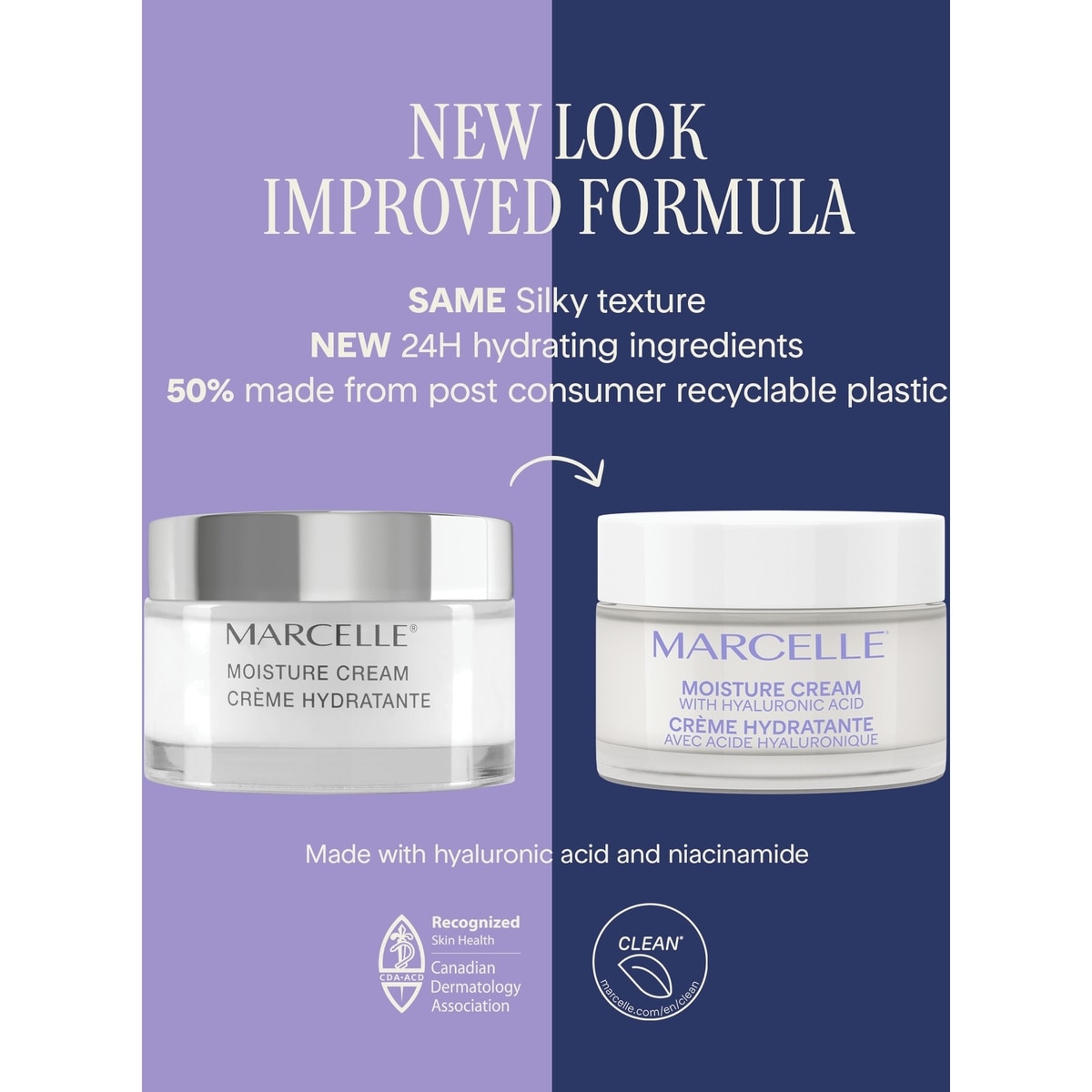 Moisture Cream 24h Moisturizing with Hyaluronic Acid & Niacinamide