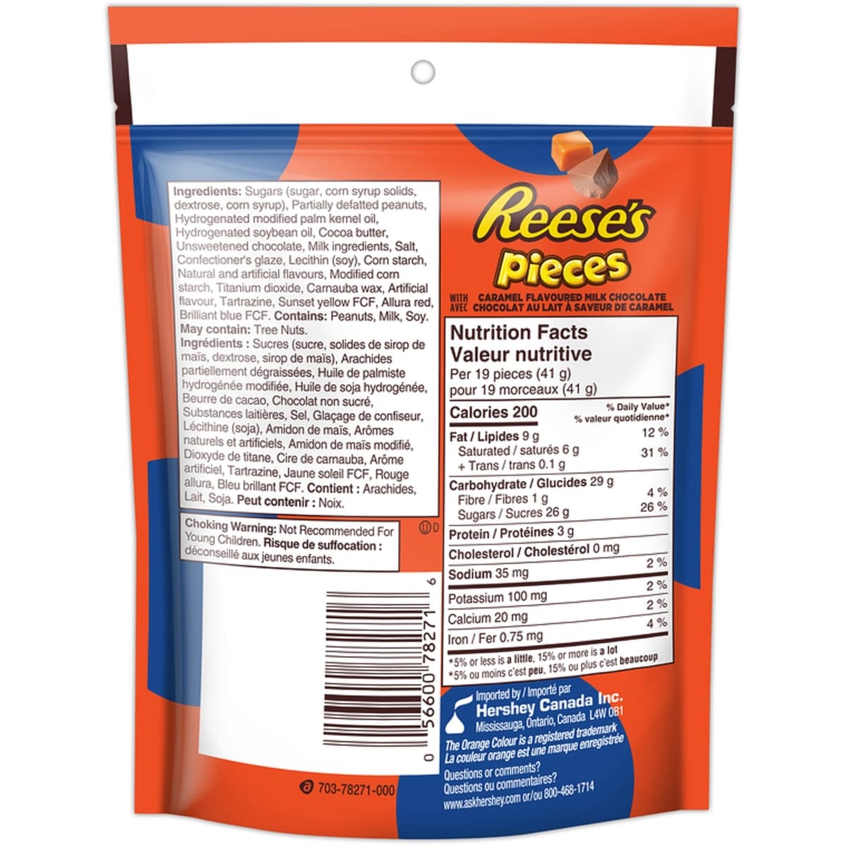 Friandise REESE'S PIECES avec chocolat au lait à saveur de caramel
