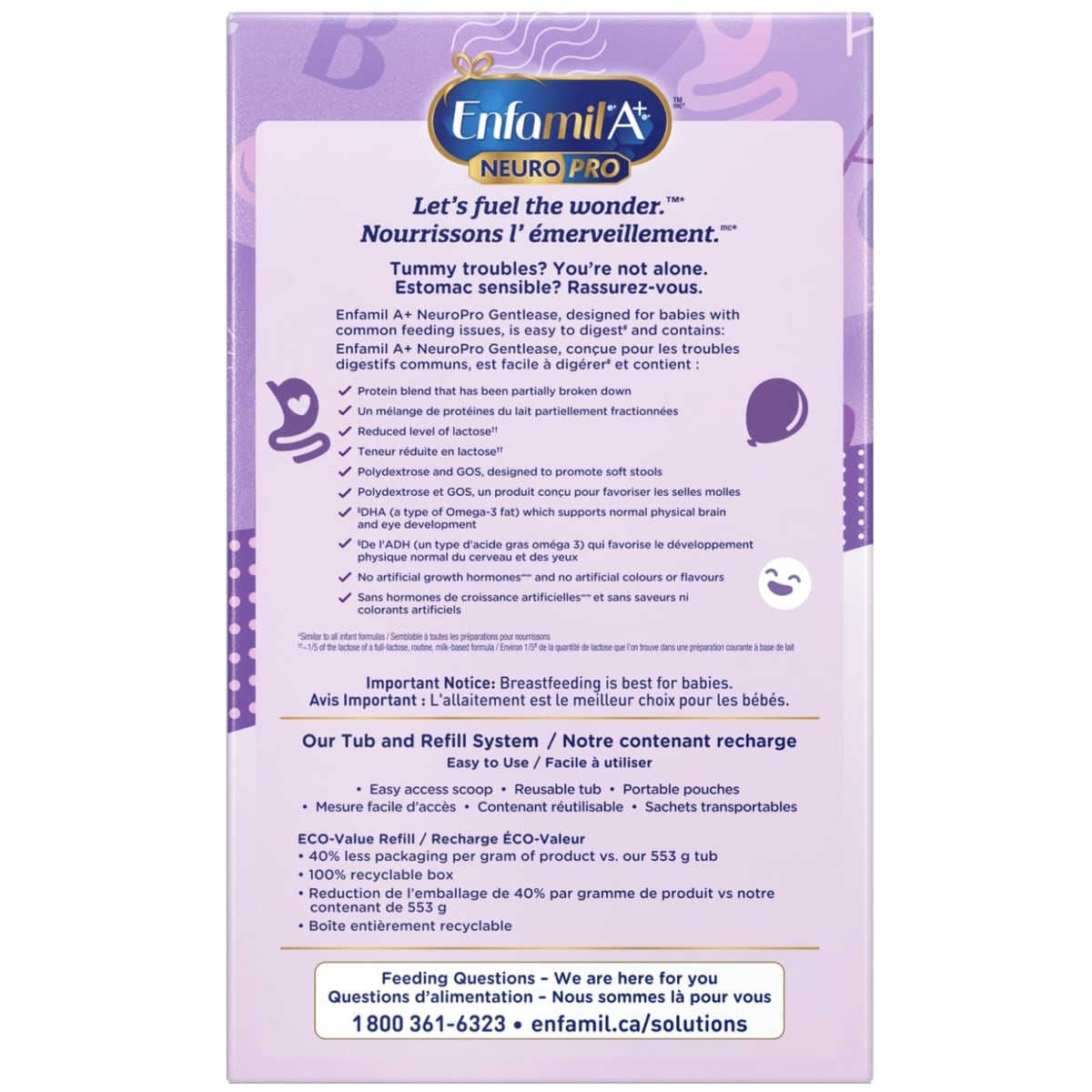 NeuroPro™ Gentlease, Baby Formula, 0-12 months, Powder Refill, 862g (2x431g)
