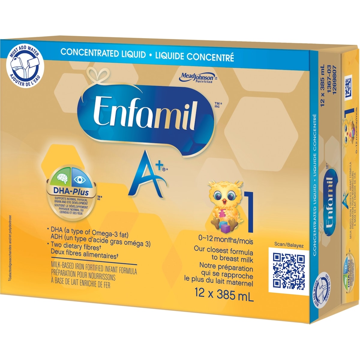 Enfamil A+, boîte de liquide concentré, 385 ml, 12 PK