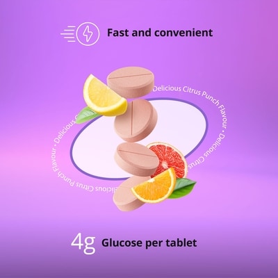 Glucose Tablets – Travel Tube – Citrus Punch Flavour – 10 Tablets per Tube – Fast-Acting, Pre-Measured Glucose Tabs – Fat-Free, Gluten-Free, Travel-Friendly 4