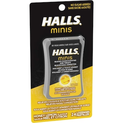 Minis No Sugar Added Honey Lemon Flavour Cough Drops 6