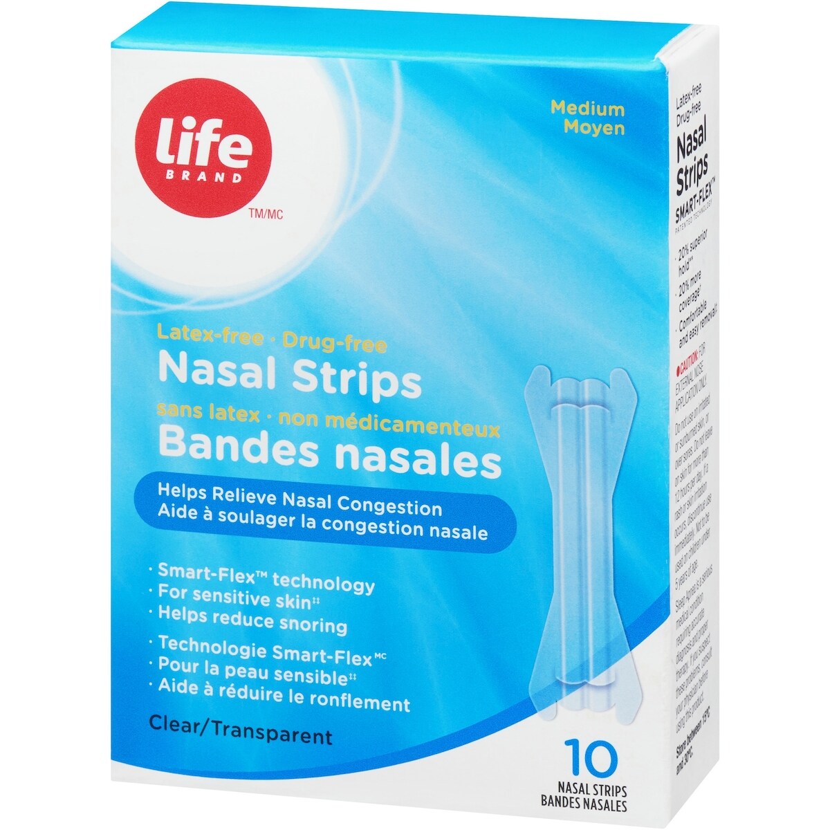 Bandes nasales Moyen Transparent