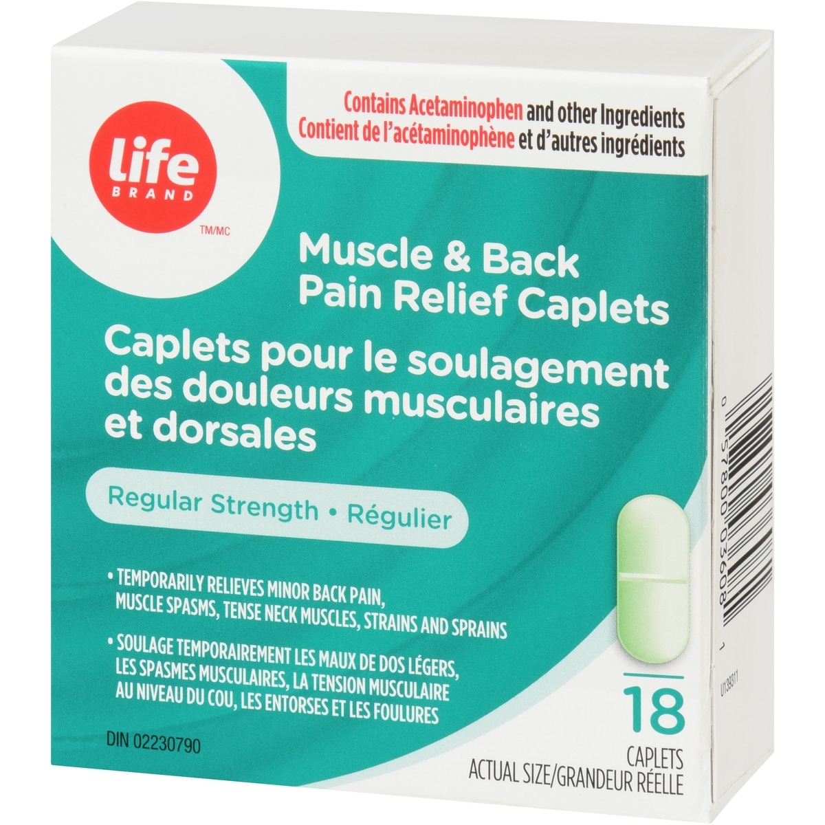 Caplets pour le soulagement des douleurs musculaires et dorsales