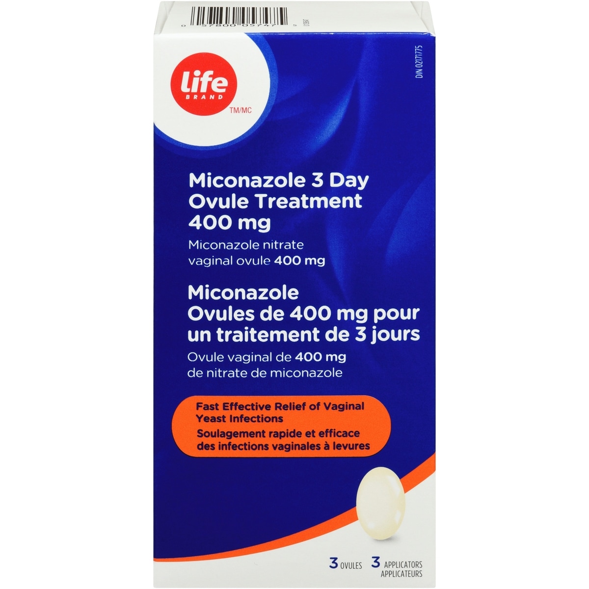Miconazole 
Ovules de 400 mg pour un traitement de 3 jours