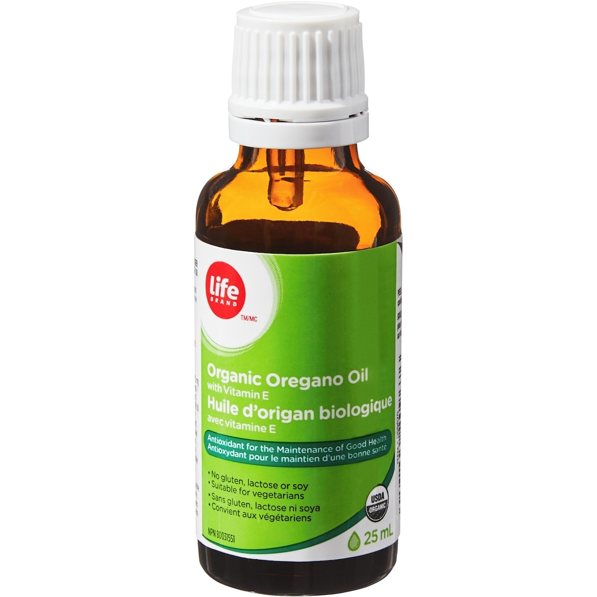 Life Brand Organic Oregano Oil with Vitamin E 25 mL