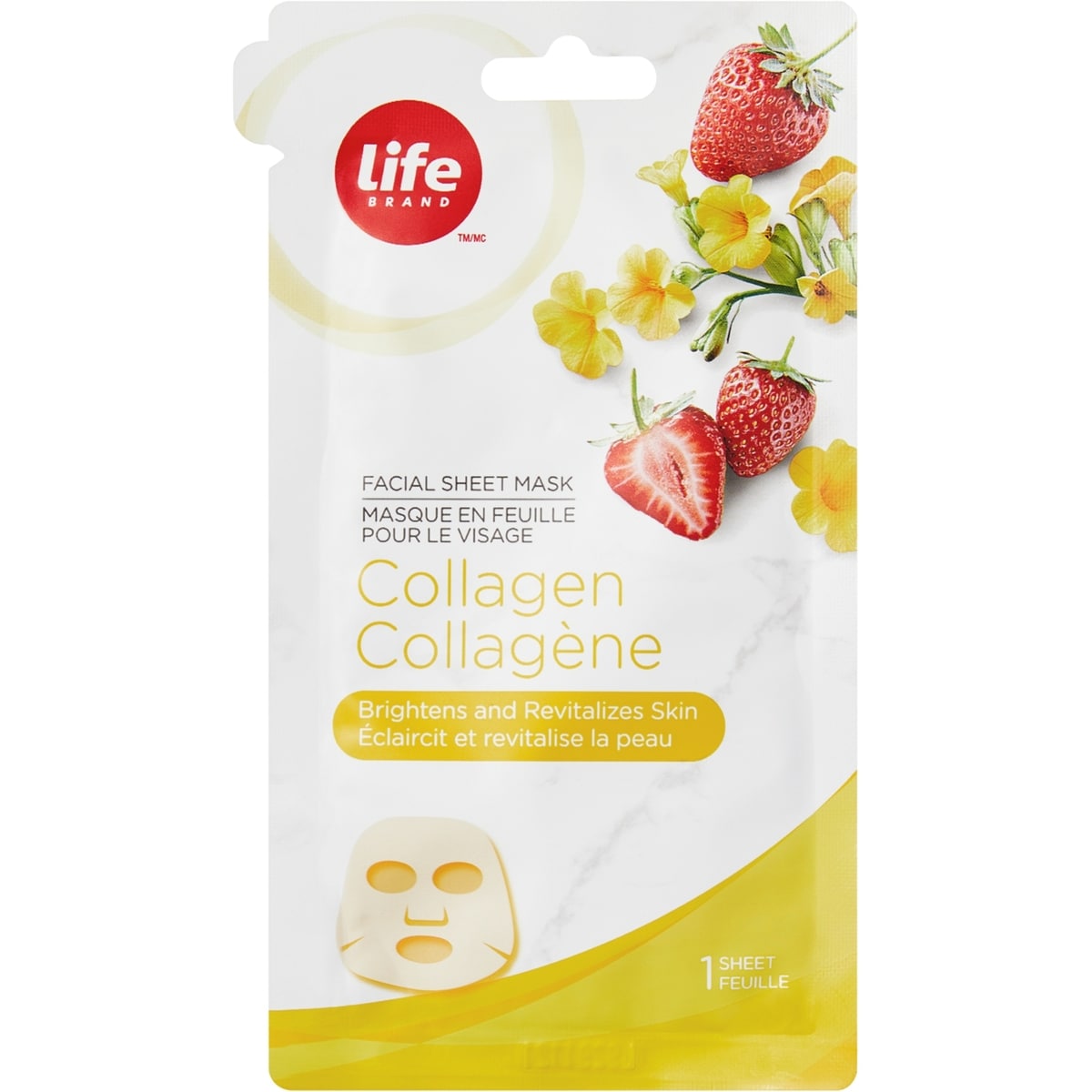 Life Brand Collagen Facial Sheet Mask 1 Mask