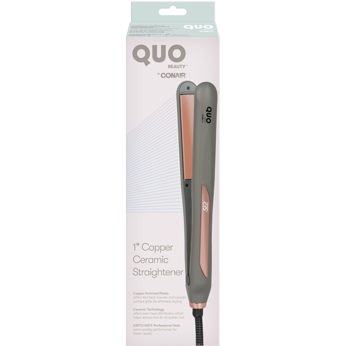 Fer à lisser cuivre et céramique de 1 po Quo Beauty