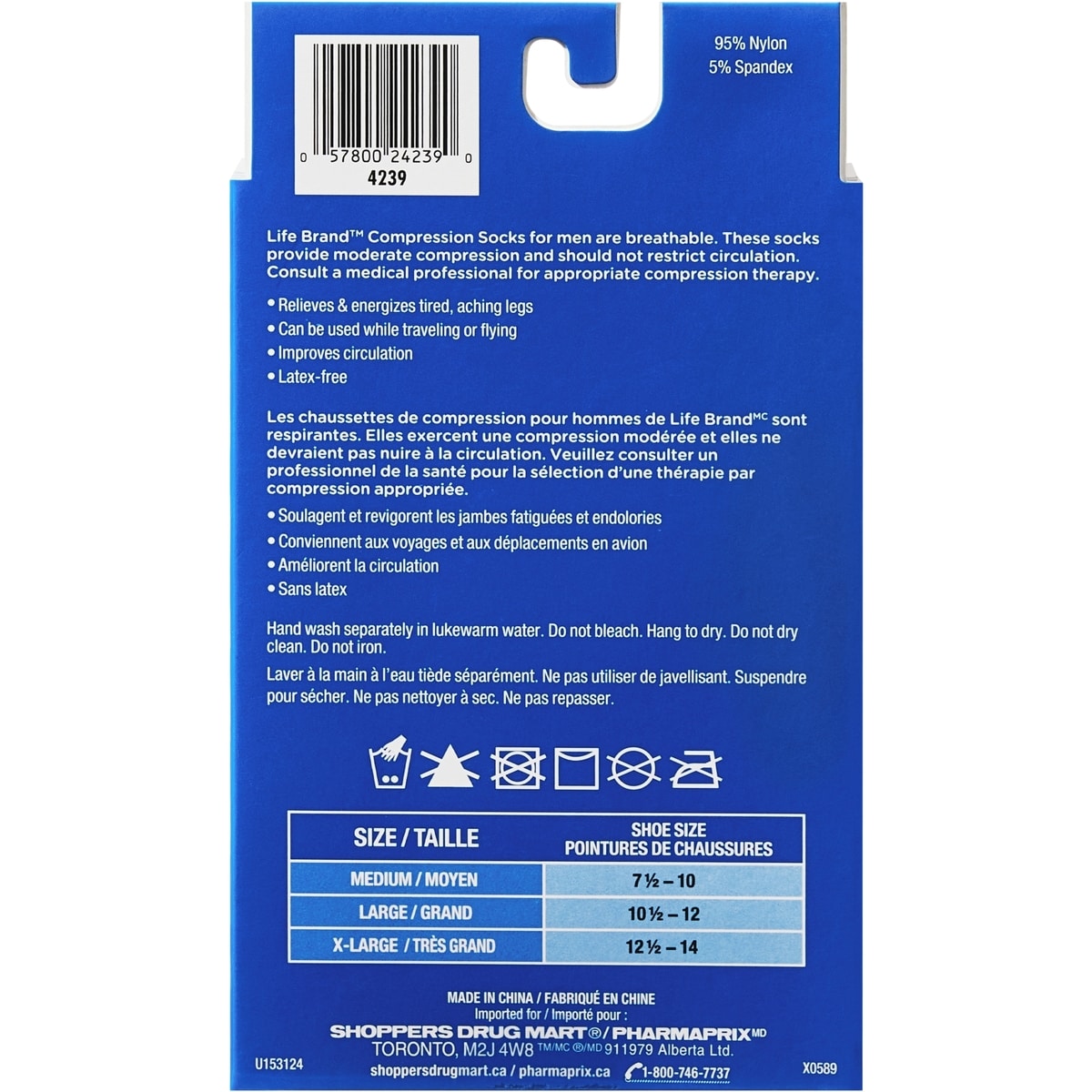 Bas diaphane de compression aux genoux M 15-20