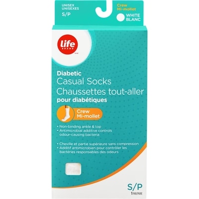 Diabetic sock small white