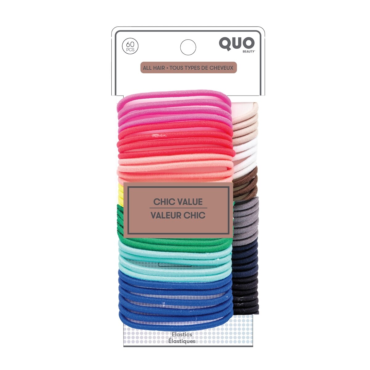 Pqt 60 Élastiques Couleurs Variés Tous Types Cheveux,