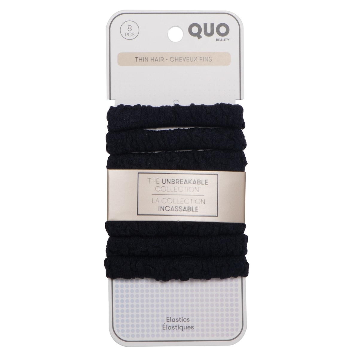 Paquet De 8 Élastiques Incassables Pour Cheveux Fins, Noir