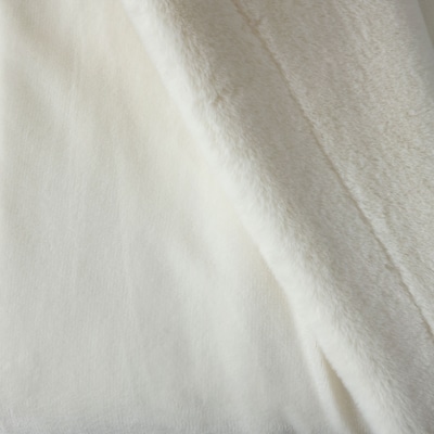 Solid Faux Fur Plush Throw, White 3