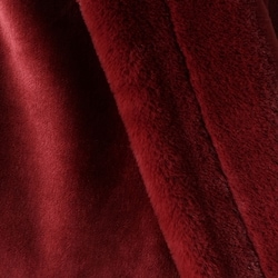 Solid Faux Fur Plush Throw, Burgundy 3