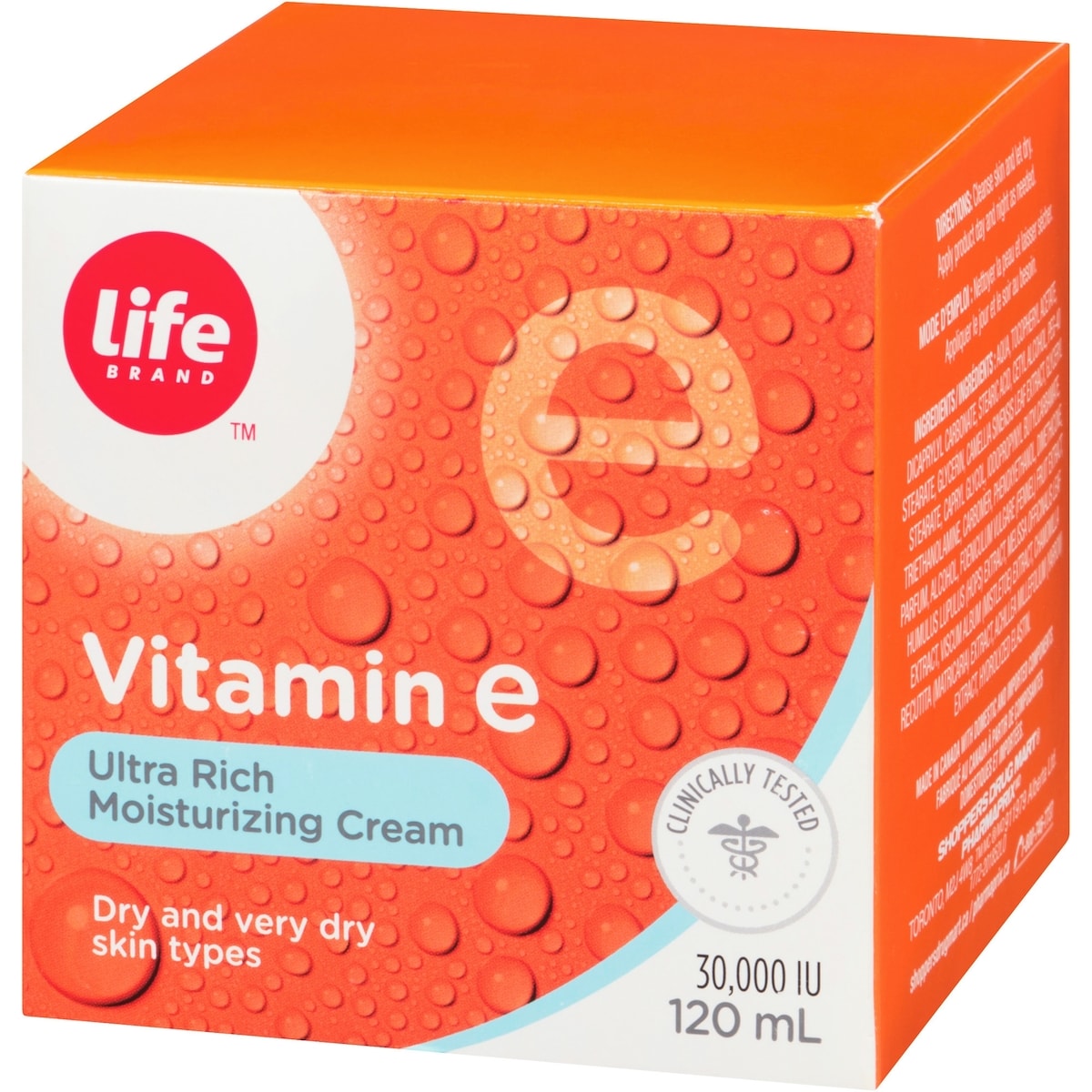 Vitamine e crème hydratante ultra-riche