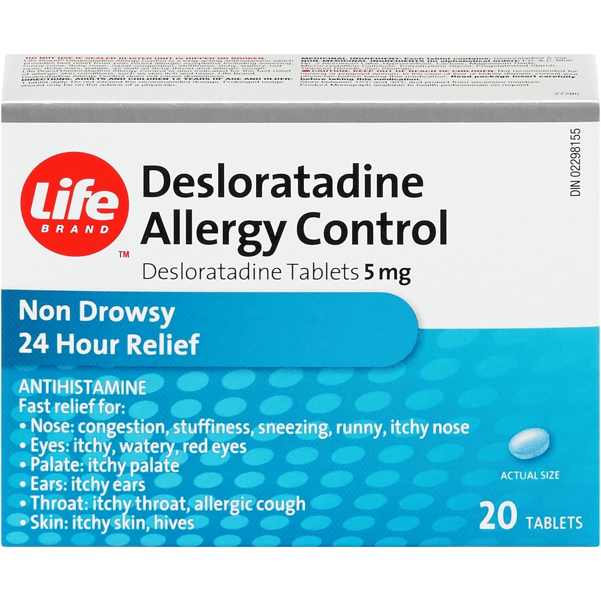 DESOLORATADINE CONTRÔLE DES ALLERGIES
Comprimés de desloratadine 5mg