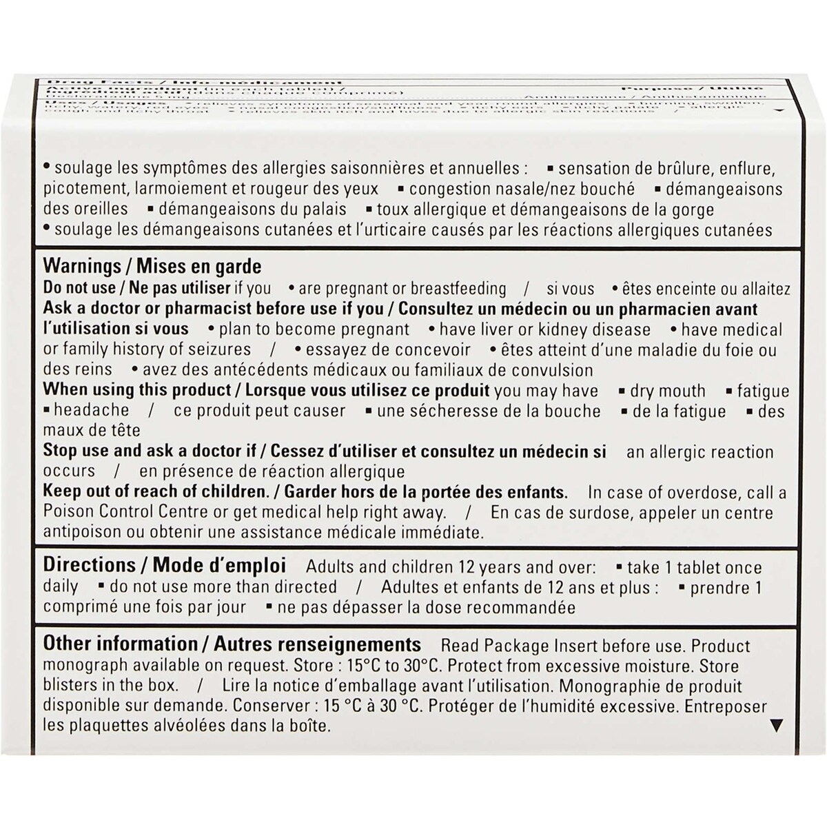DESOLORATADINE CONTRÔLE DES ALLERGIES
Comprimés de desloratadine 5mg