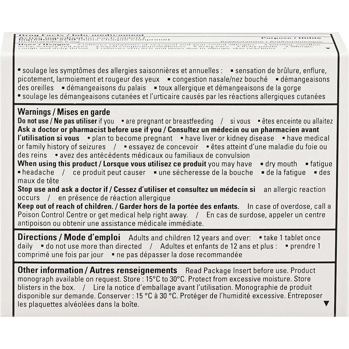 DESOLORATADINE CONTRÔLE DES ALLERGIES
Comprimés de desloratadine 5mg