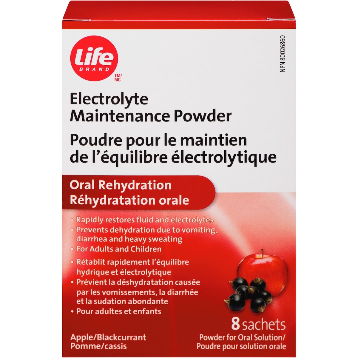 Poudre pour maintien des électrolytes
