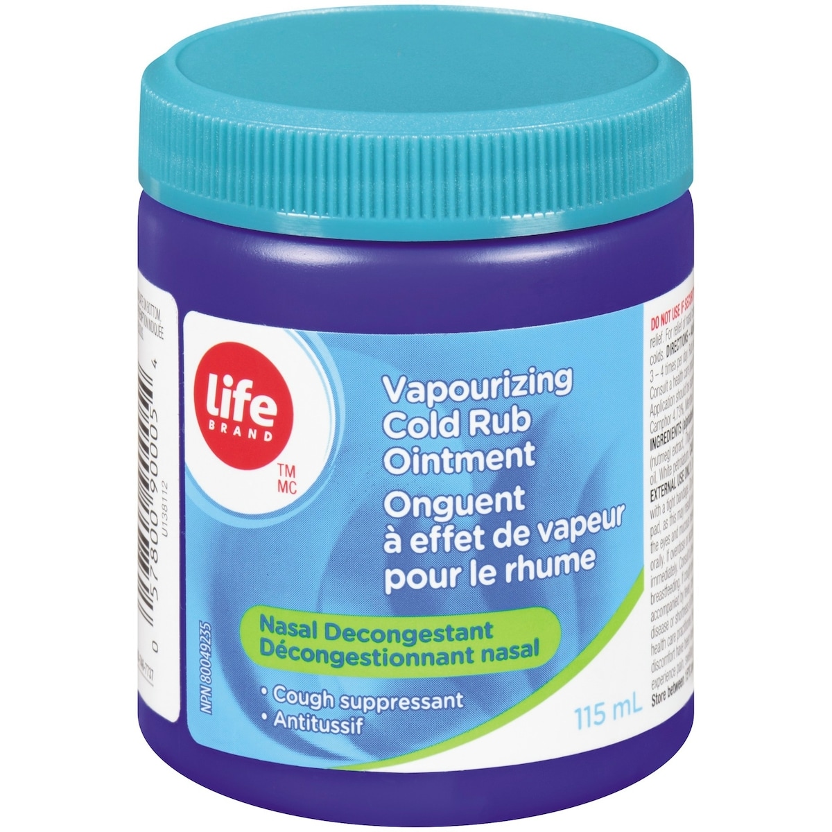 Onguent à effet de vapeur pour le rhume