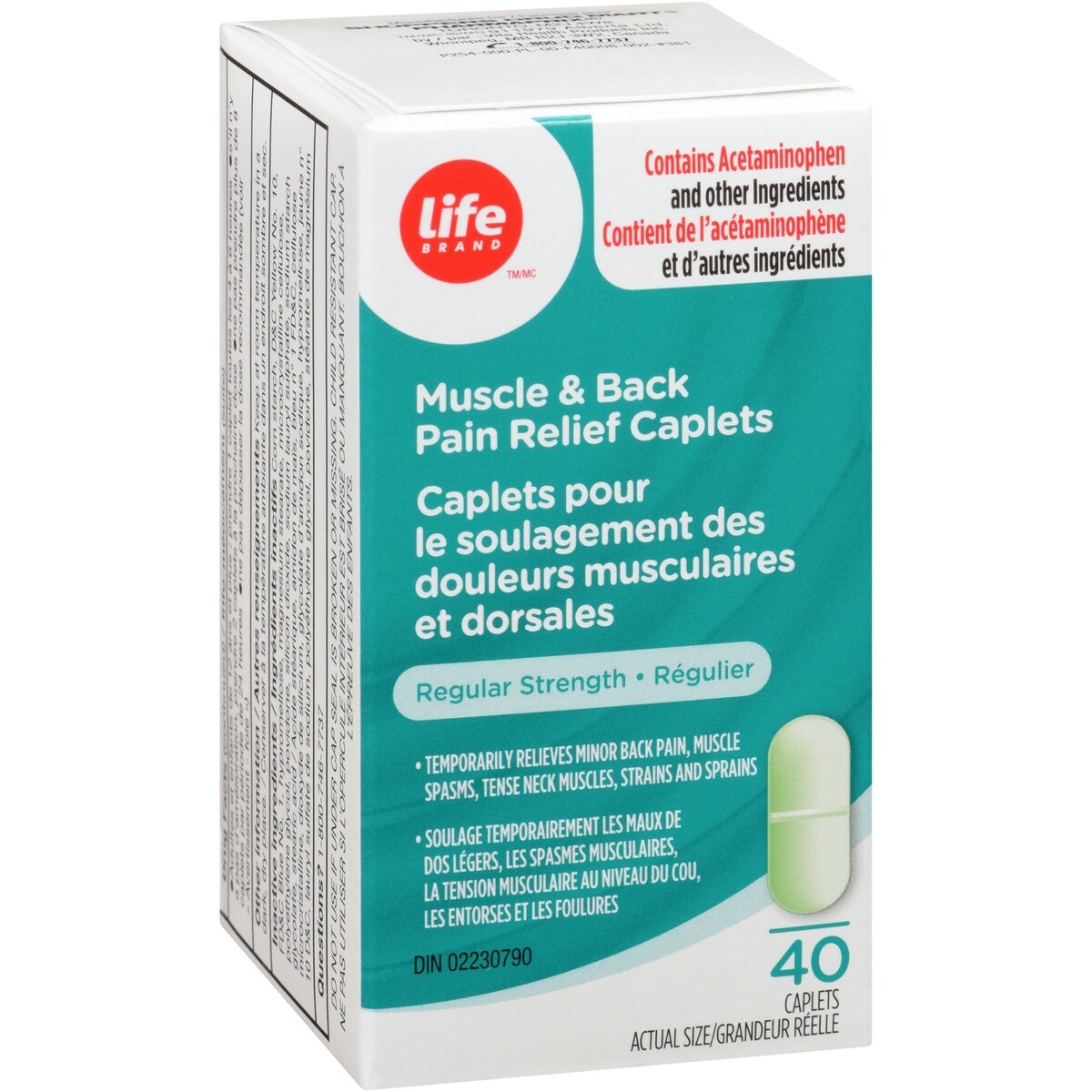 Caplets pour le soulagement des douleurs musculaires et dorsales