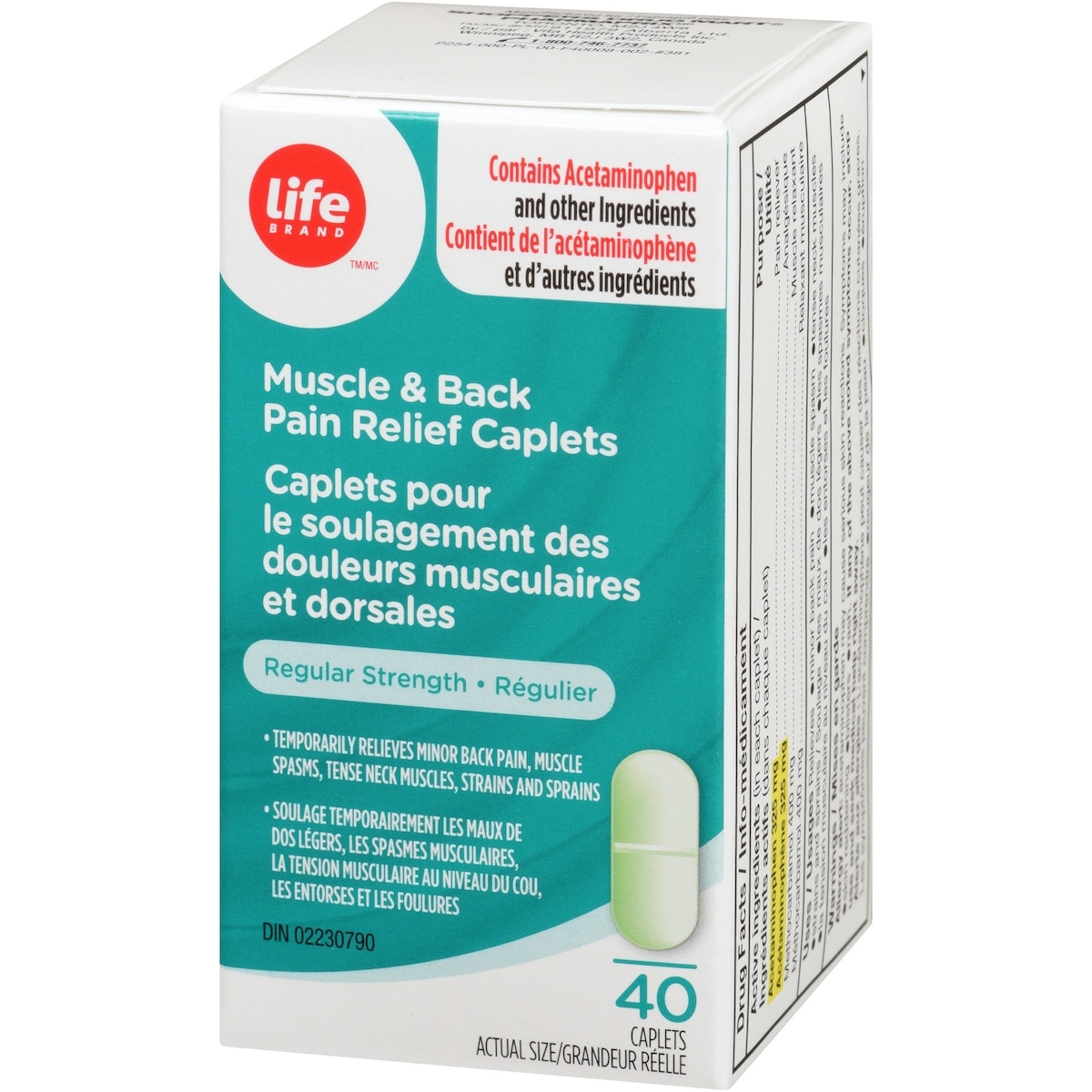 Caplets pour le soulagement des douleurs musculaires et dorsales