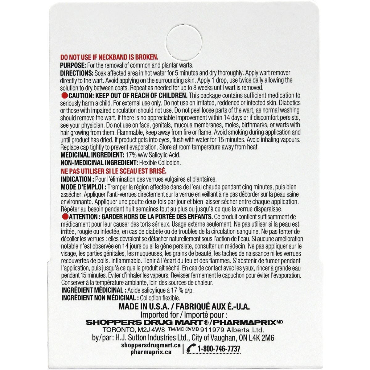 Anti-verrues Contient de l’acide salicylique à 17% p/p,extra-puissant