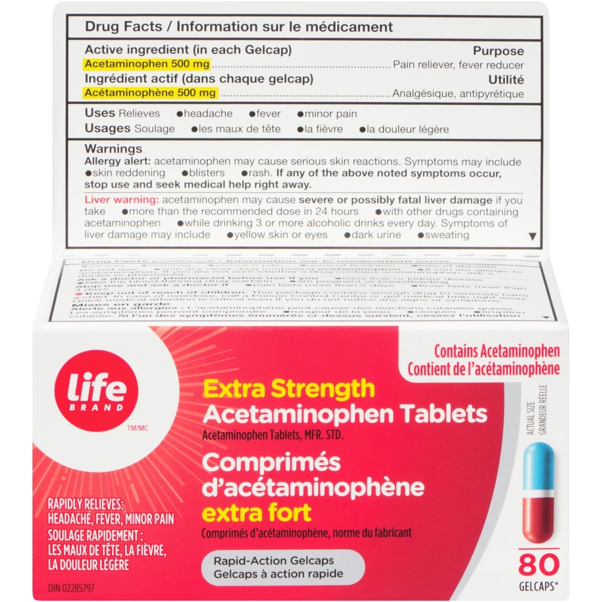 Comprimés d’acétaminophène extra fort