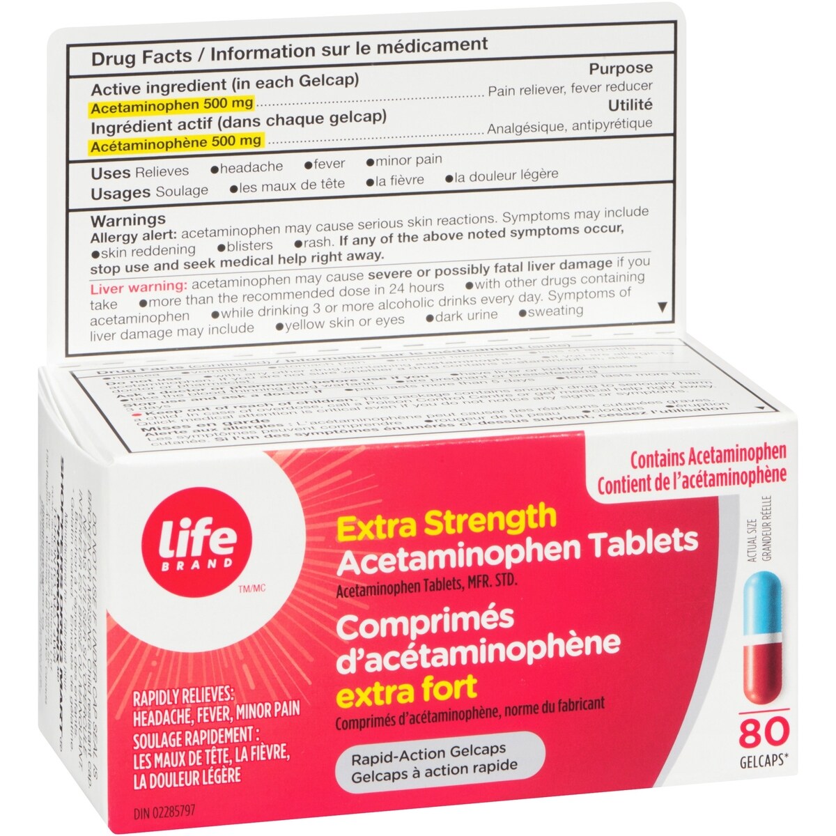 Comprimés d’acétaminophène extra fort