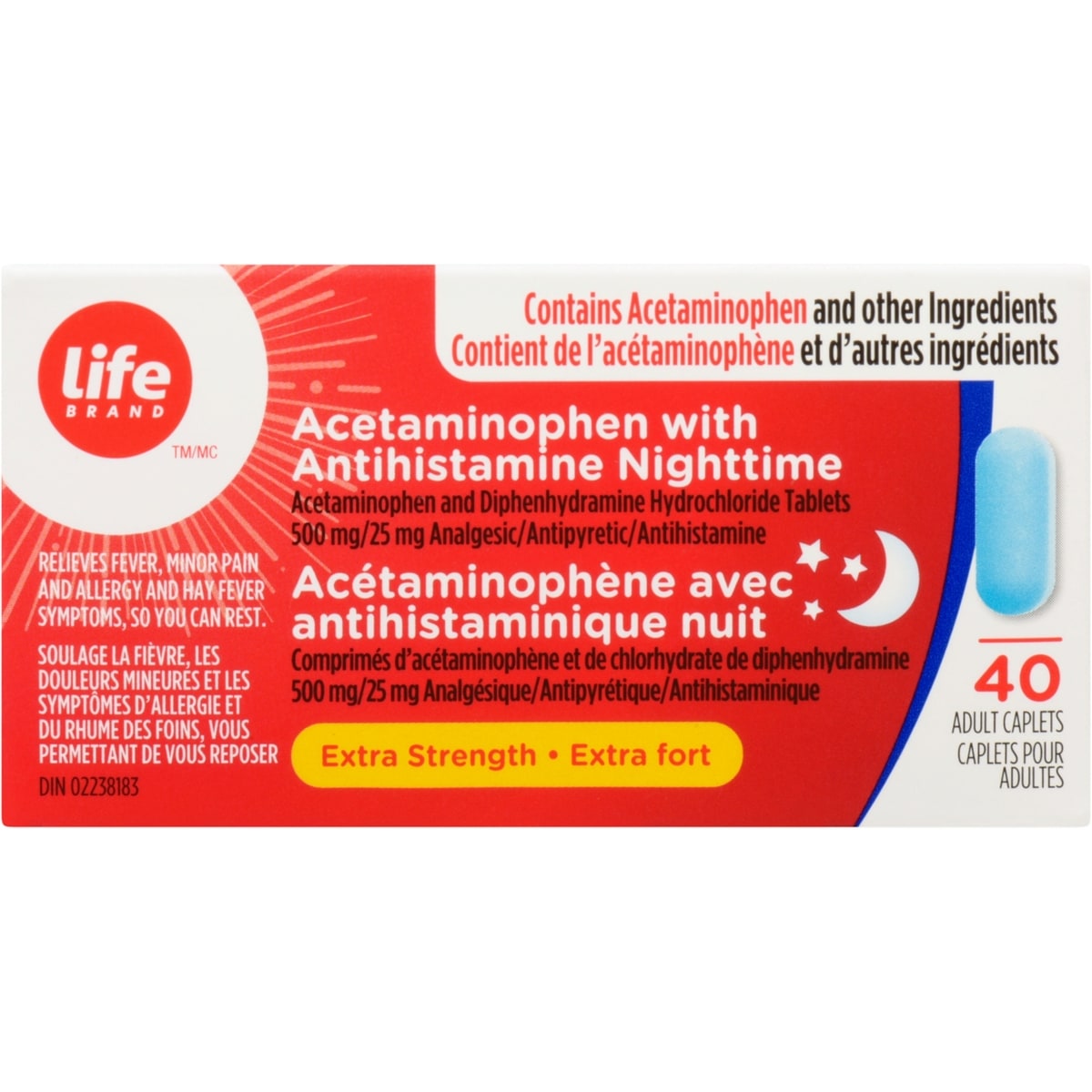 LB Acétaminophène avec antihistaminique nuit