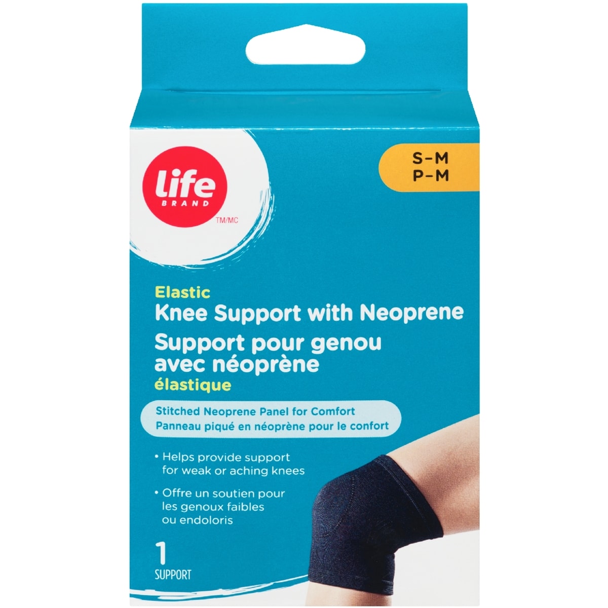 Support pour genou avec néoprène élastique P-M