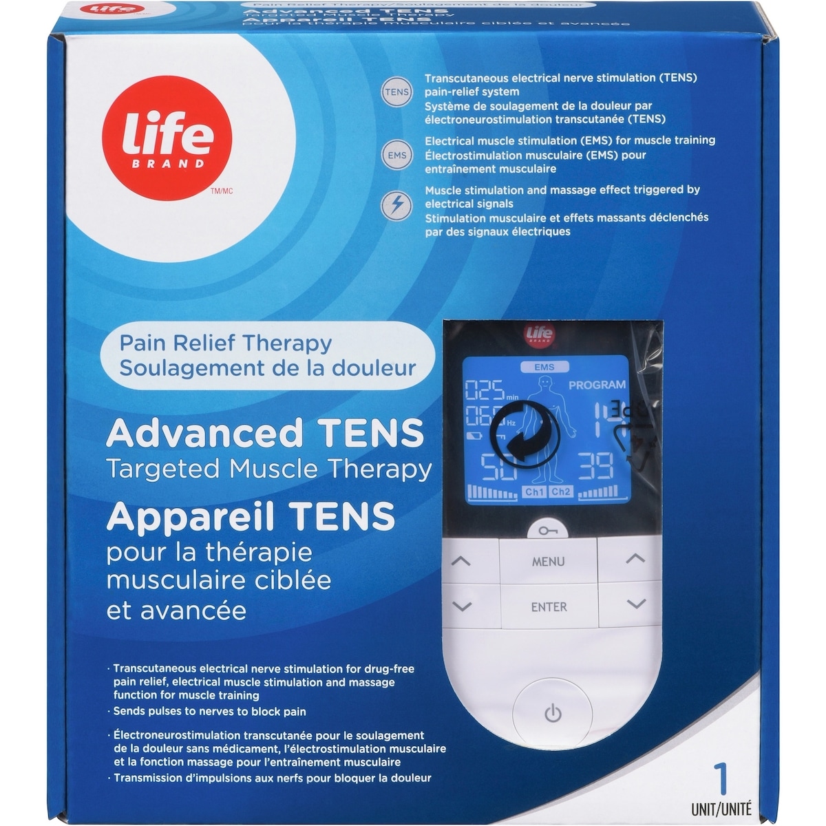 Life Brand LB 3-in-1 Digital Tens/Ems Uni 1 ea