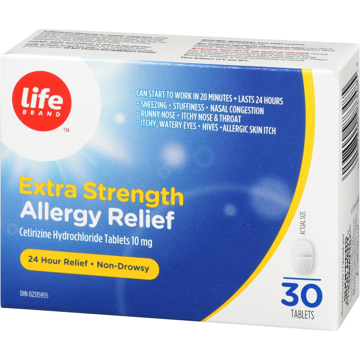 SOULAGEMENT DES ALLERGIES EXTRA FORT
Comprimés de chlorhydrate de cétirizine