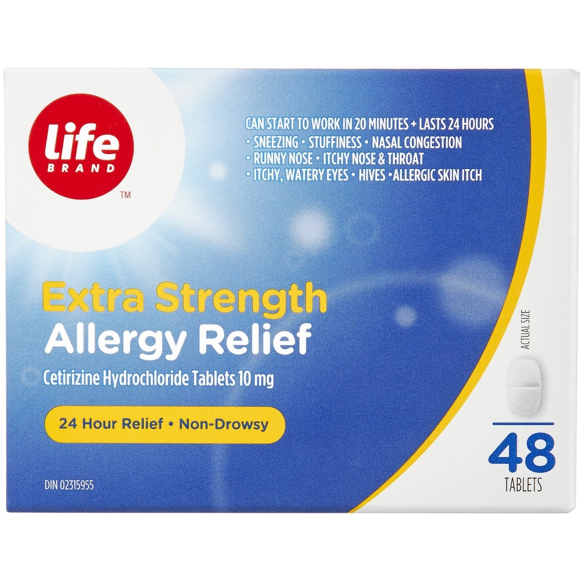 SOULAGEMENT DES ALLERGIES EXTRA FORT
Comprimés de chlorhydrate de cétirizine