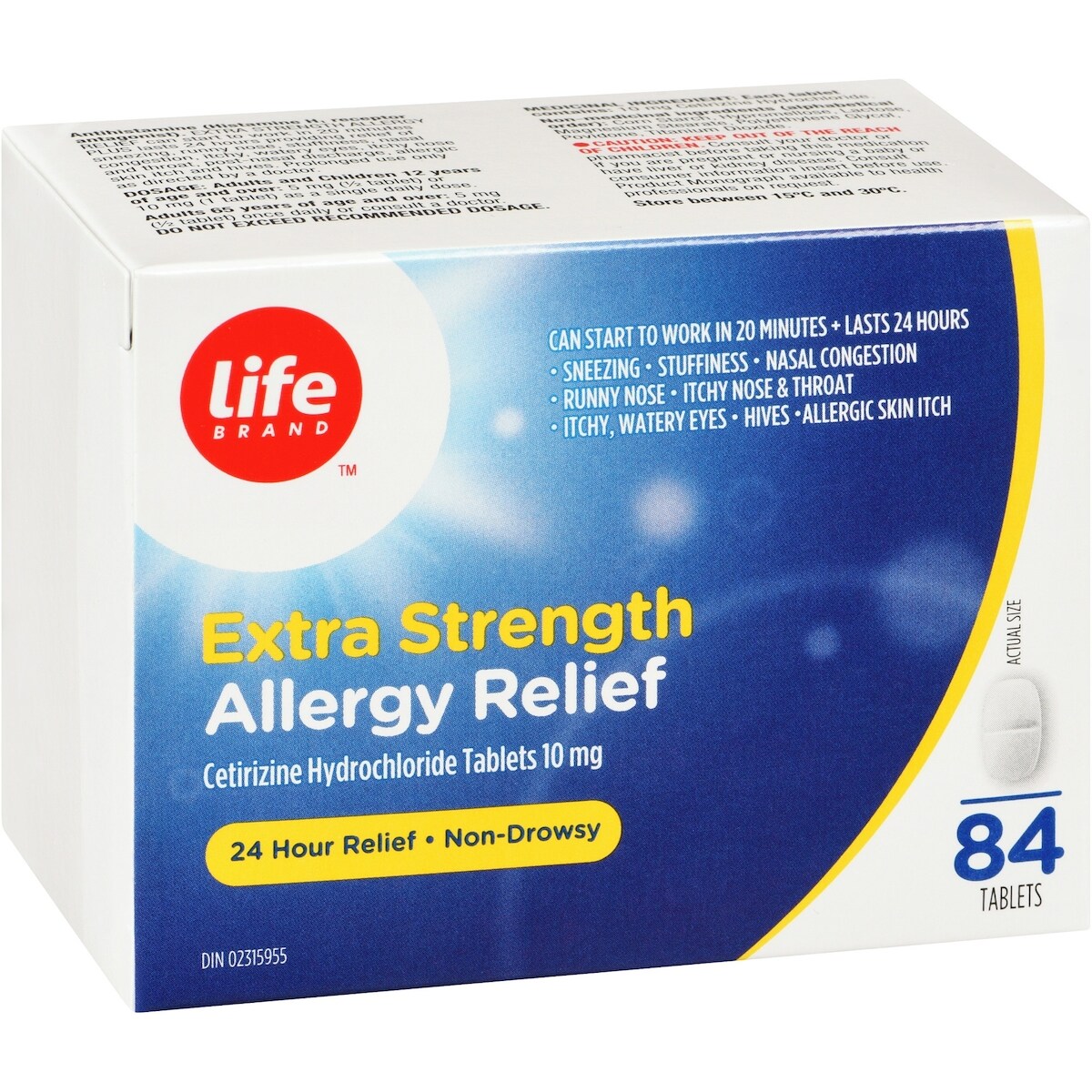 SOULAGEMENT DES ALLERGIES EXTRA FORT
Comprimés de chlorhydrate de cétirizine