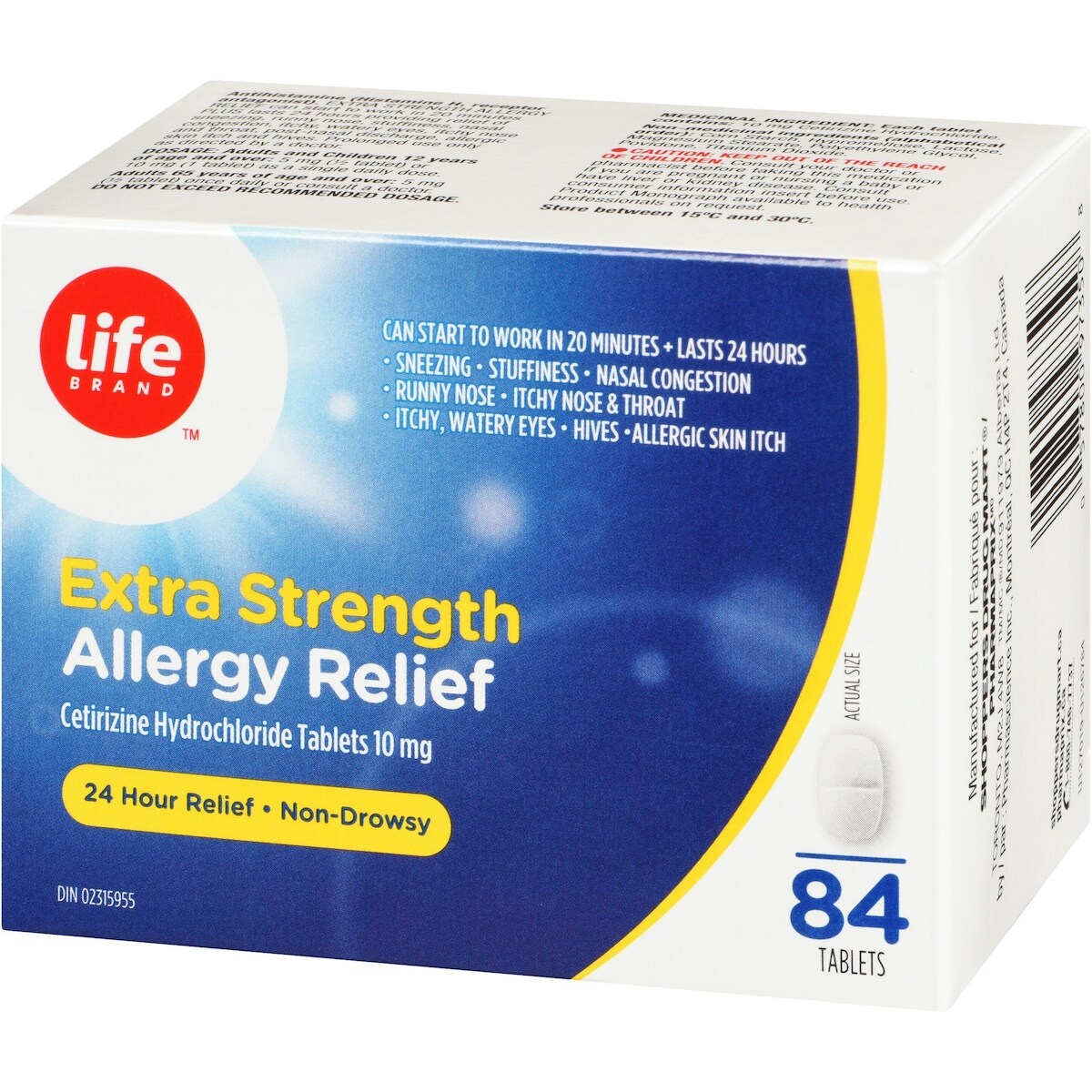 SOULAGEMENT DES ALLERGIES EXTRA FORT
Comprimés de chlorhydrate de cétirizine